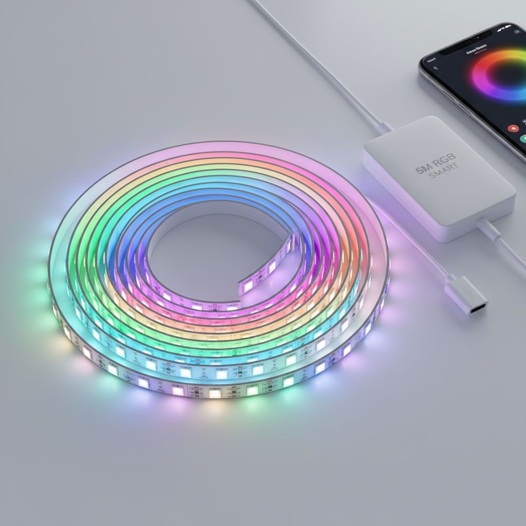 5M RGB LED strip lights smart app-controlled
