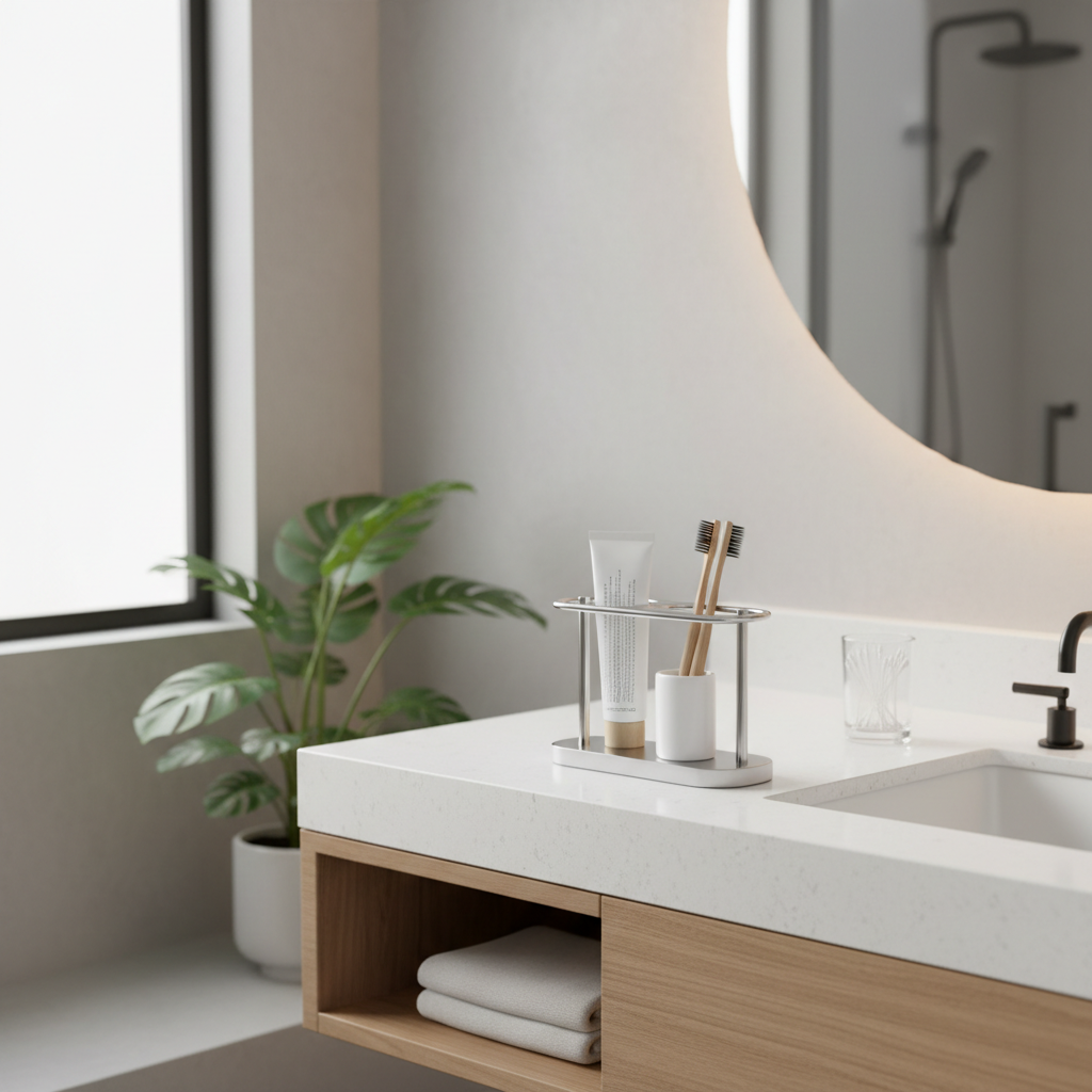 Toothbrush organizer lifestyle bathroom