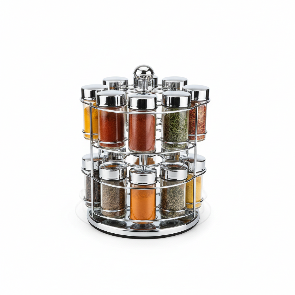 360 degree rotating countertop spice rack