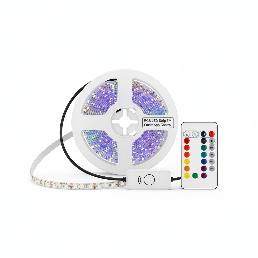 RGB LED strip lights full kit front view