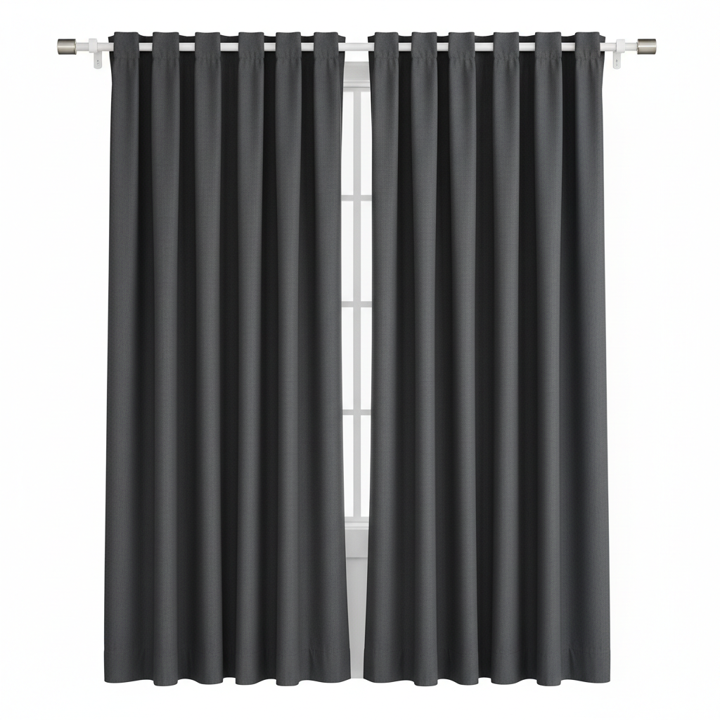 Blackout curtains folded front view
