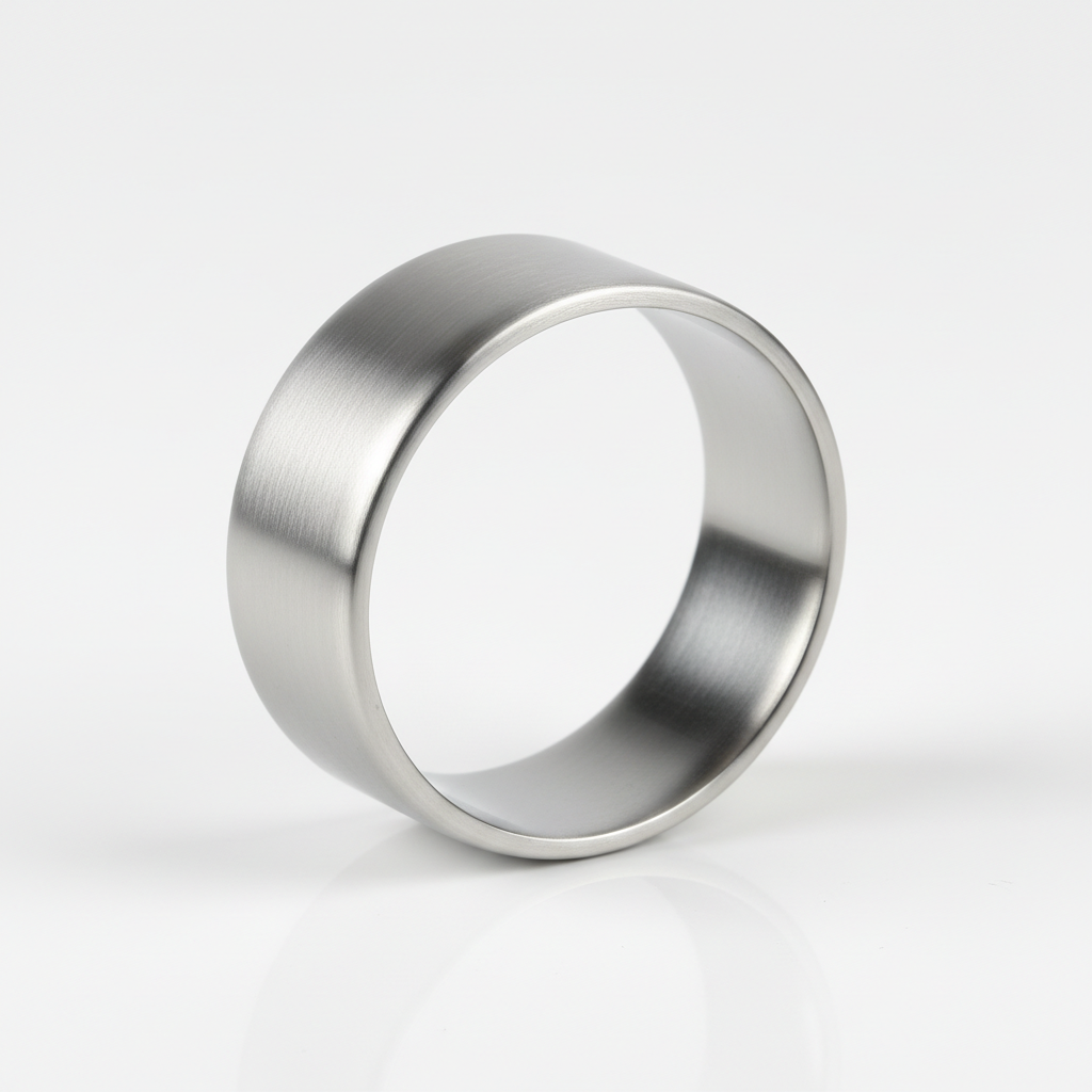 Close-up of stainless steel napkin ring detail