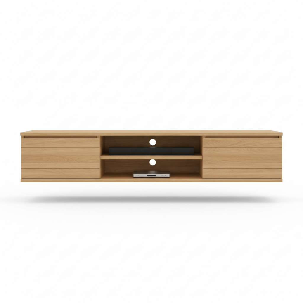 TV console media stand front view