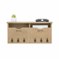 Wall-mounted key and mail organizer front view