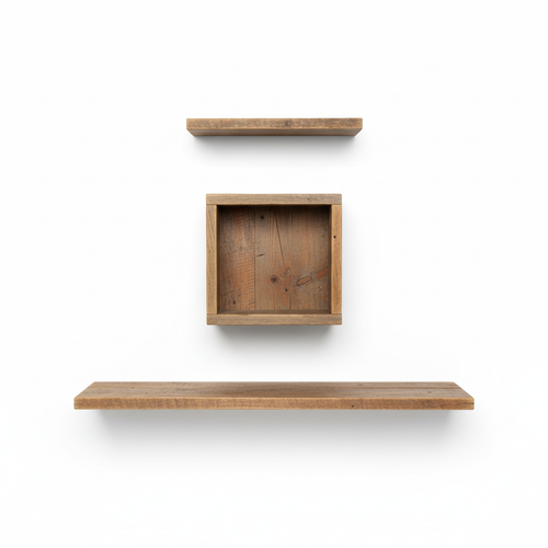 Aesthetic floating wall shelves set of 3 front view