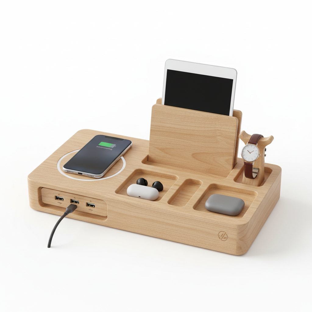 Bedside charging station front view