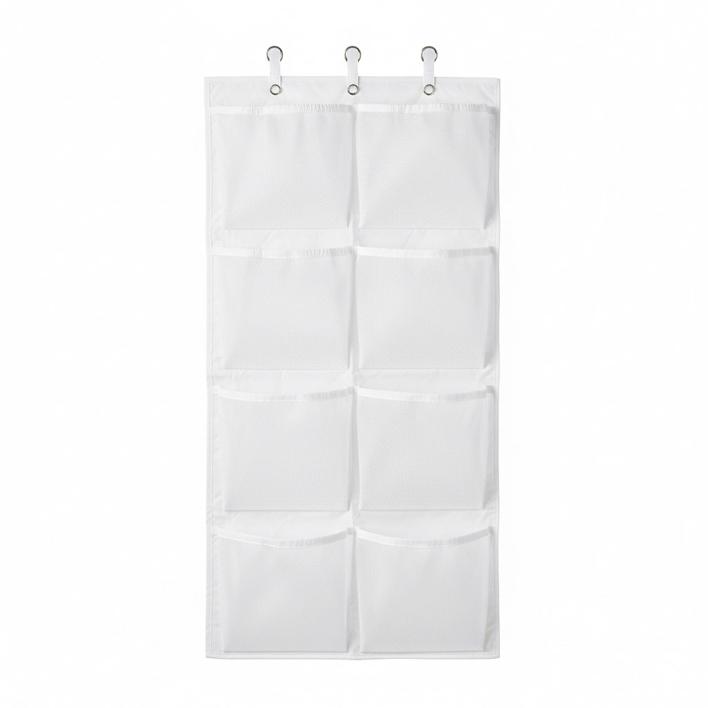 All 6 pockets flat lay overhead