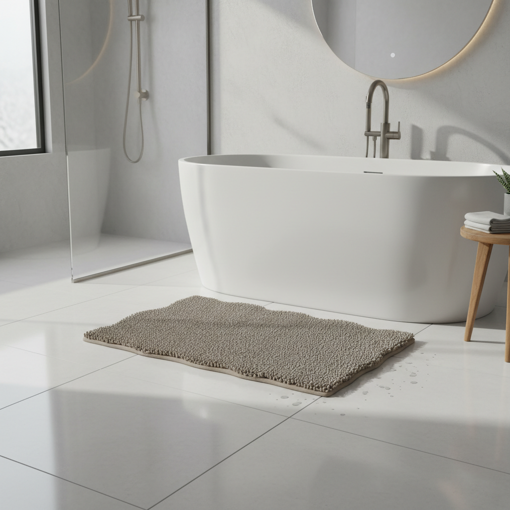Bathroom mat lifestyle in use