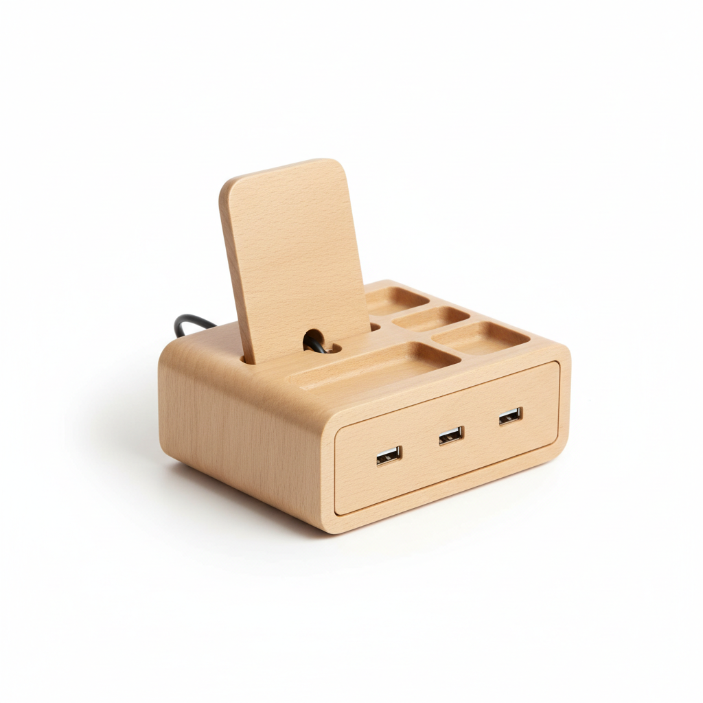 Bedside charging station 3/4 angle view