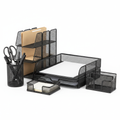 Mesh desk organizer set all 5 pieces arranged together