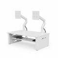 Adjustable ergonomic dual monitor stand riser