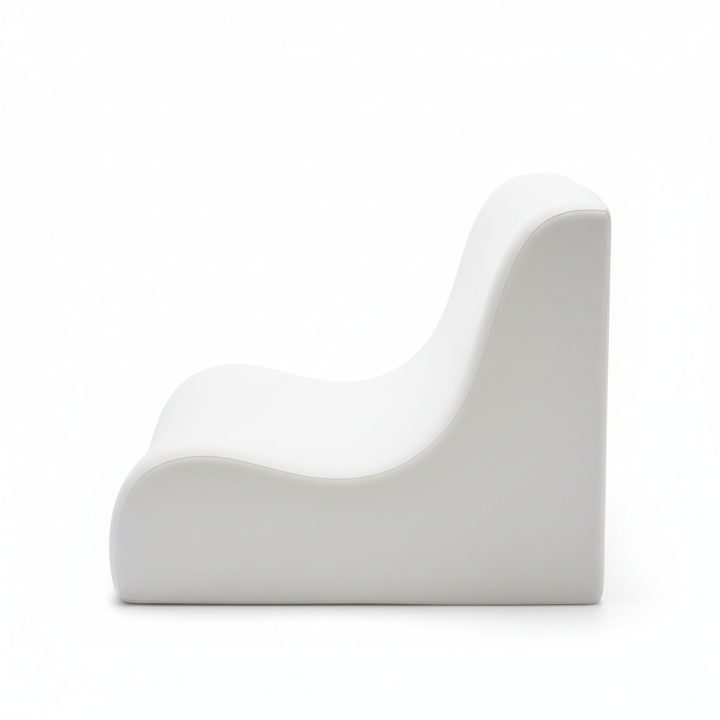 Lumbar cushion side profile showing ergonomic curve